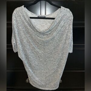 Velvet By Graham And Spencer Gray/Silver Bat Wing‎ Sweater Drape Neck Size Small
